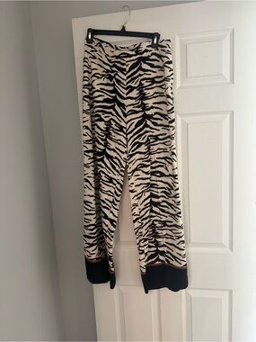 NWOT H & M Zebra Print Wide-Leg Knit Pants - Black & Cream